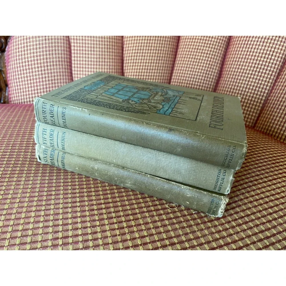Lot Set of 3 Antique Bolenius‎ Boys And Girls Readers Fourth Fifth Sixth 1919